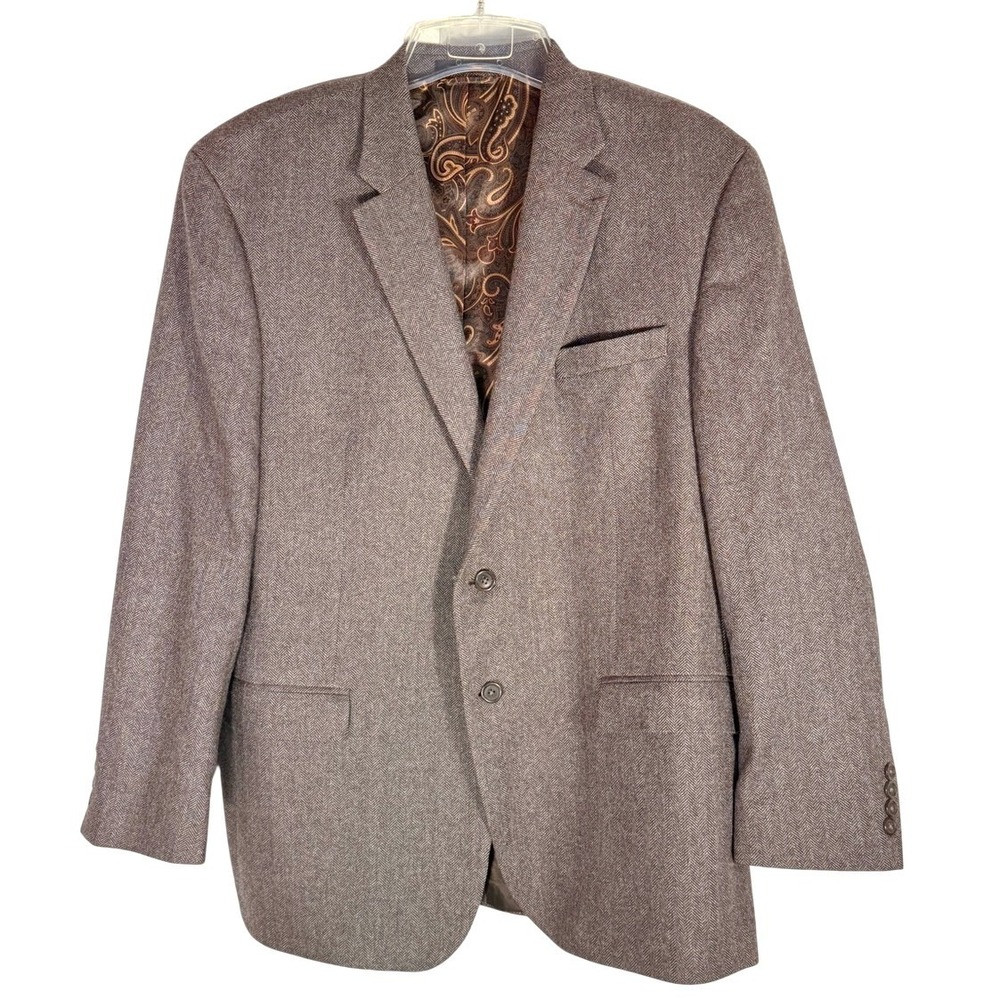 Lauren Ralph Lauren  Classic Men's Grey herringbone Blazer wool cashmere 48R